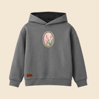 Floral Pendant Gray Oversized Hoodie