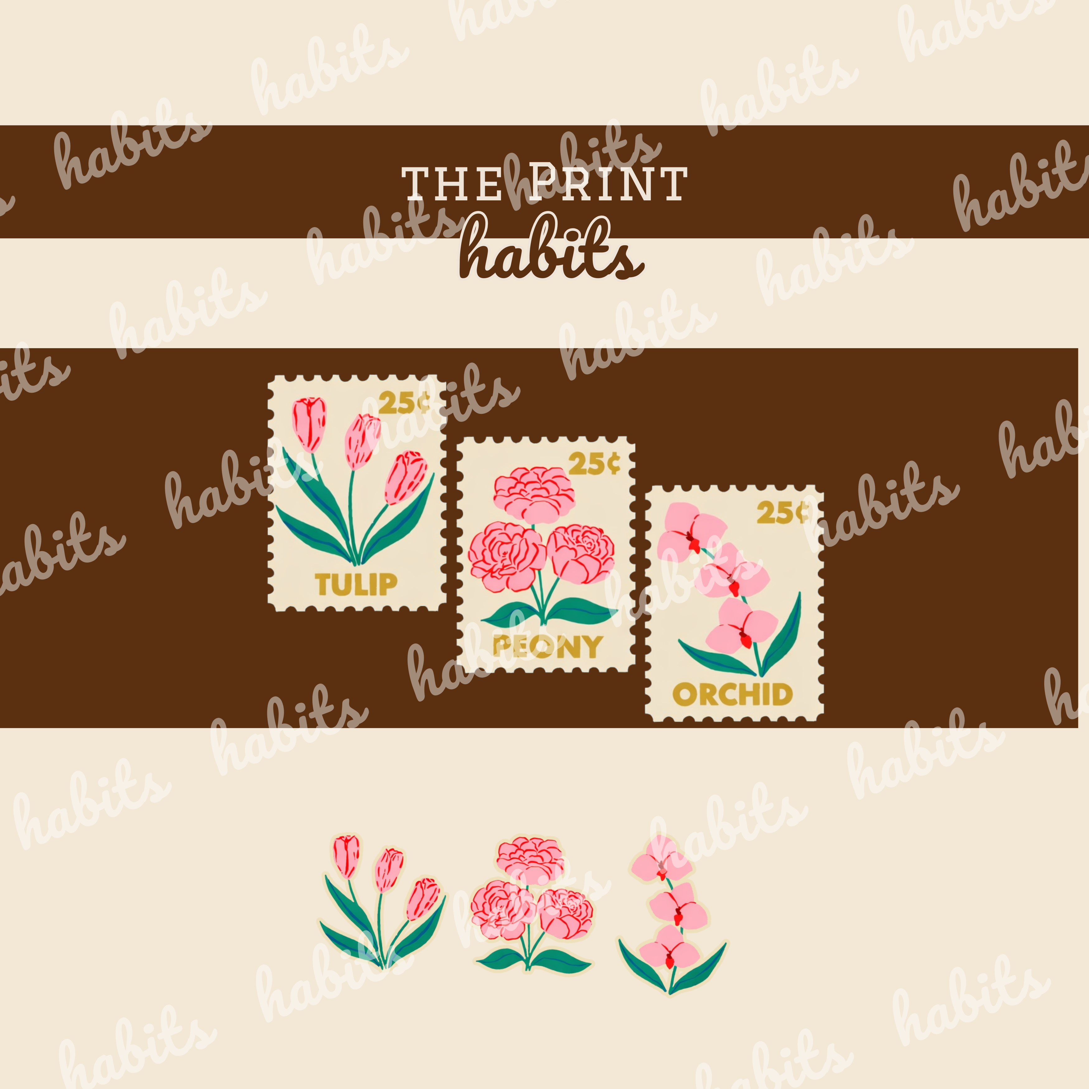 Flower Stamps Oversized Hoodie