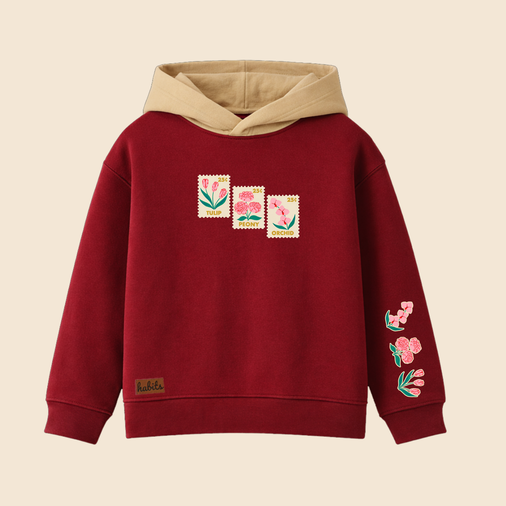 Flower Stamps Oversized Hoodie