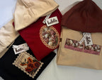Floral Pendant Burgundy Oversized Hoodie